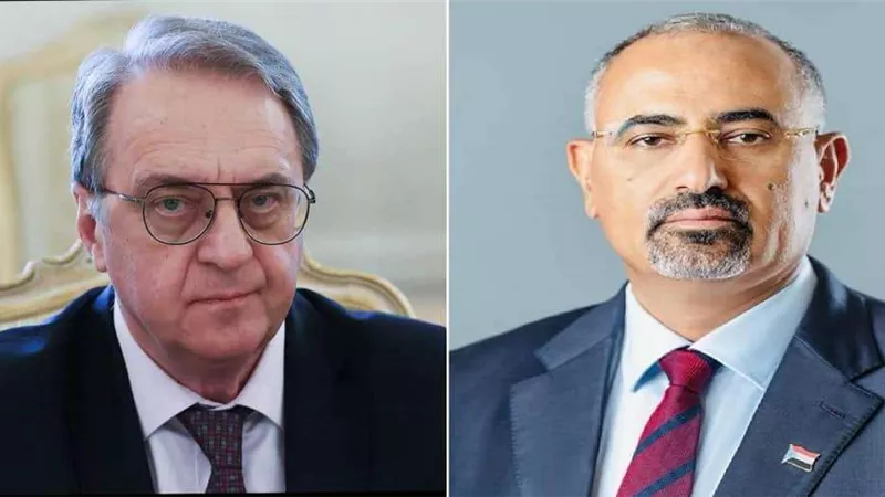 الرئيس الزُبيدي يلتقي المبعوث الخاص للرئيس الروسي إلى الشرق الأوسط وأفريقيا