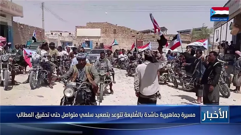 مسيرة جماهيرية حاشدة بالضُليعة تتوعد بتصعيد سلمي متواصل حتى تحقيق المطالب