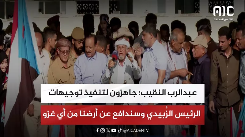 عبدالرب النقيب: جاهزون لتنفيذ توجيهات الرئيس الزُبيدي وسندافع عن أرضنا من أي غزو