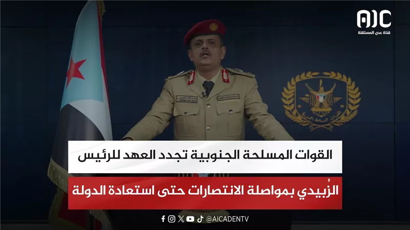 القوات المسلحة الجنوبية تجدد العهد للرئيس الزُبيدي بمواصلة الانتصارات حتى استعادة الدولة